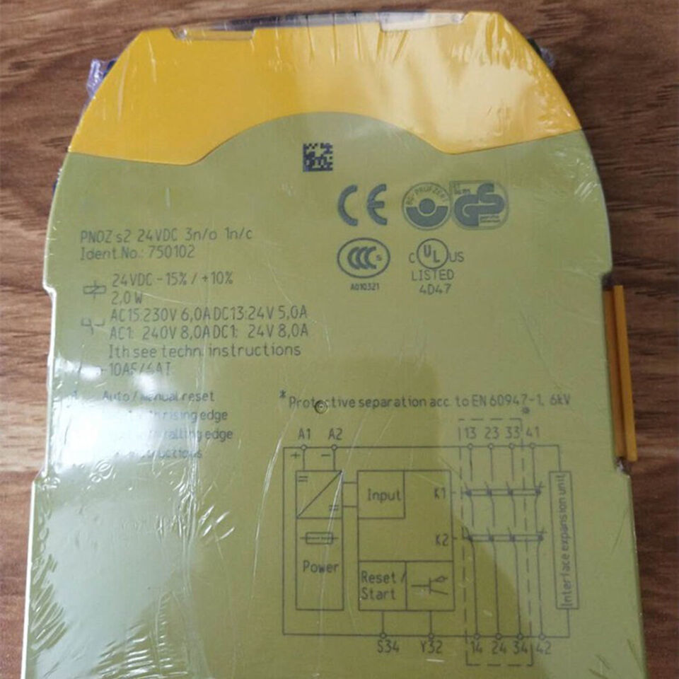 Safety Relay For pilz 750102 PNOZ s2 24VDC 3 n/o 1 n/c - $197.96