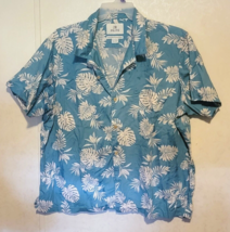 28 Palms Mens Button Down Standard Shirt Hawaiian Tropical Blue sz XXL - £19.20 GBP