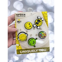 NEW CROCS  Uniquely You Jibbitz Shoe Charms Smiley Faces Yellow Green - $11.29