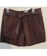 Chelsea &amp; Theodore Womens Size 6 Brown Cuffed Pleated High Rise Shorts B... - $24.11 CAD