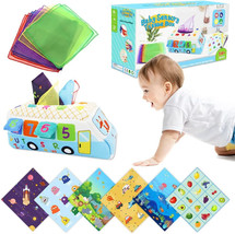 Plush Baby Tissue Box Crinkle Tissues for Sensory Toy 6-12 Months Babies... - $9.41