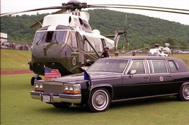 Presidential limousine in front of Marine One helicopter in Virginia Photo Print - $8.81+