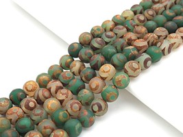 Natural Tibetan Green Dzi Agate Beads - 6/8/12mm Round Smooth Agate - Sk... - $6.00+