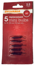 2.5 volt Sylvania Red Mini Christmas Light Bulbs for 50 100 150 Strings 5 pack - £6.46 GBP