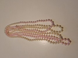 50s/60s Multi-Strand Faux  Pearl Necklace Vintage White And Pink Mcm - £11.25 GBP