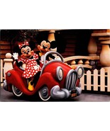 Vtg Postcard Mickey and Minnie Mouse in a Model T Ford &quot;Tin Lizzy&quot; Disne... - £6.84 GBP