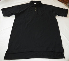 Anvil Knitwear adult mens short sleeve Polo shirt M medium Black school work NOS - $12.86