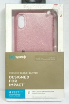 Speck Presidio Clear Glitter Impact Case iPhone XS MAX Bella Pink Gold Glitter - $23.21