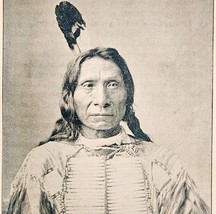 1891 Red Cloud Lakota Chief Plate Print Victorian Indian Wars History F6H - $29.99