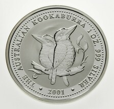 2001 Australie Argent 1oz Kookaburra (Bu État) Km # - $2,211.55 MXN