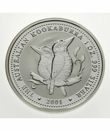 2001 Australie Argent 1oz Kookaburra (Bu État) Km # - $2,202.84 MXN