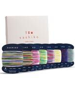 Sashiko Thread 100 Cotton Card Type (43.7 yd) x 8 Colors with English Ma... - $52.07 CAD