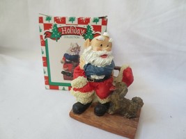 Holiday Collection World Bazaars Elf as Santa with Dog Figurine MIB - £7.96 GBP