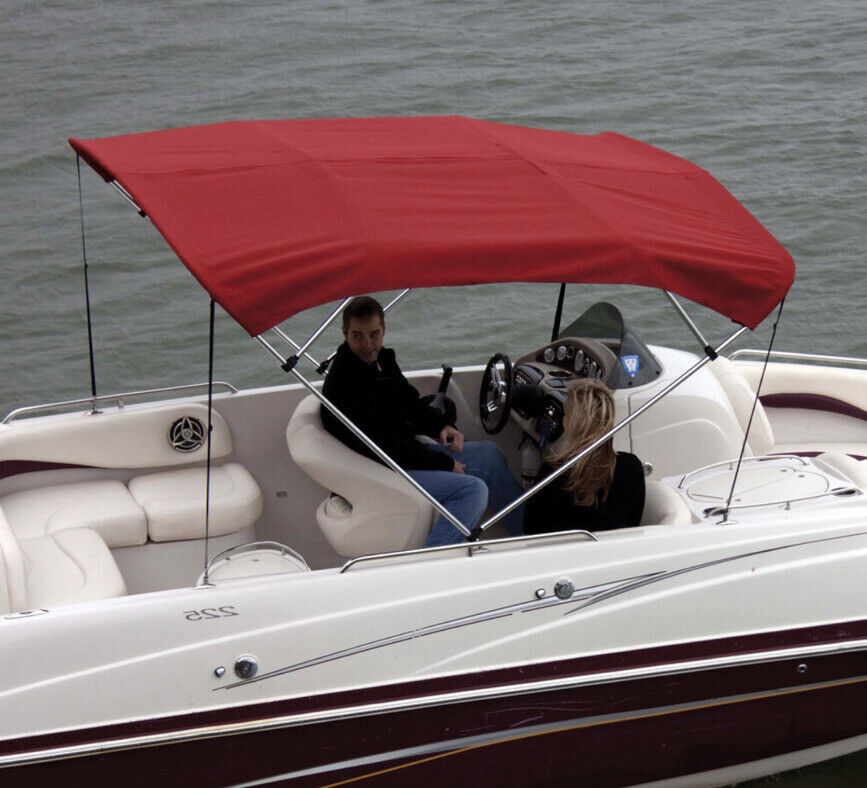 Bimini Top 80231 Red Polyester Fabric and Boot Only,3-Bow,6&#39;L, 46&quot;/54&quot;H,... - $247.38