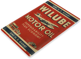 Wilube Motor Oil Gas Station Logo Garage Service Retro Wall Decor Metal ... - £14.09 GBP