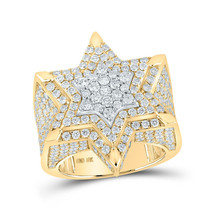 10kt Two-tone Gold Mens Round Diamond Magen David Star Ring 5 Cttw - £3,349.35 GBP