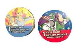 DISNEY TOY STORY Buzz Lightyear &amp; Bo Peep Magic Towel Washcloth Set of 2 - $6.68