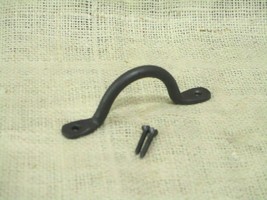 HAND FORGED IRON DRAWER BIN PULLS 4 1/8&quot; LONG CABINET HANDLES KITCHEN BATH - £6.25 GBP