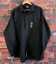 NEW Van Heusen Flex Collar Long Sleeve Shirt XXL 18 34/35 Black Regular ... - £17.99 GBP