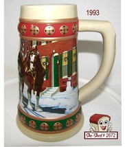 Vintage Anheuser-Busch 1993 Hometown Holiday Budweiser Beer Stein Beer Mug - £10.29 GBP