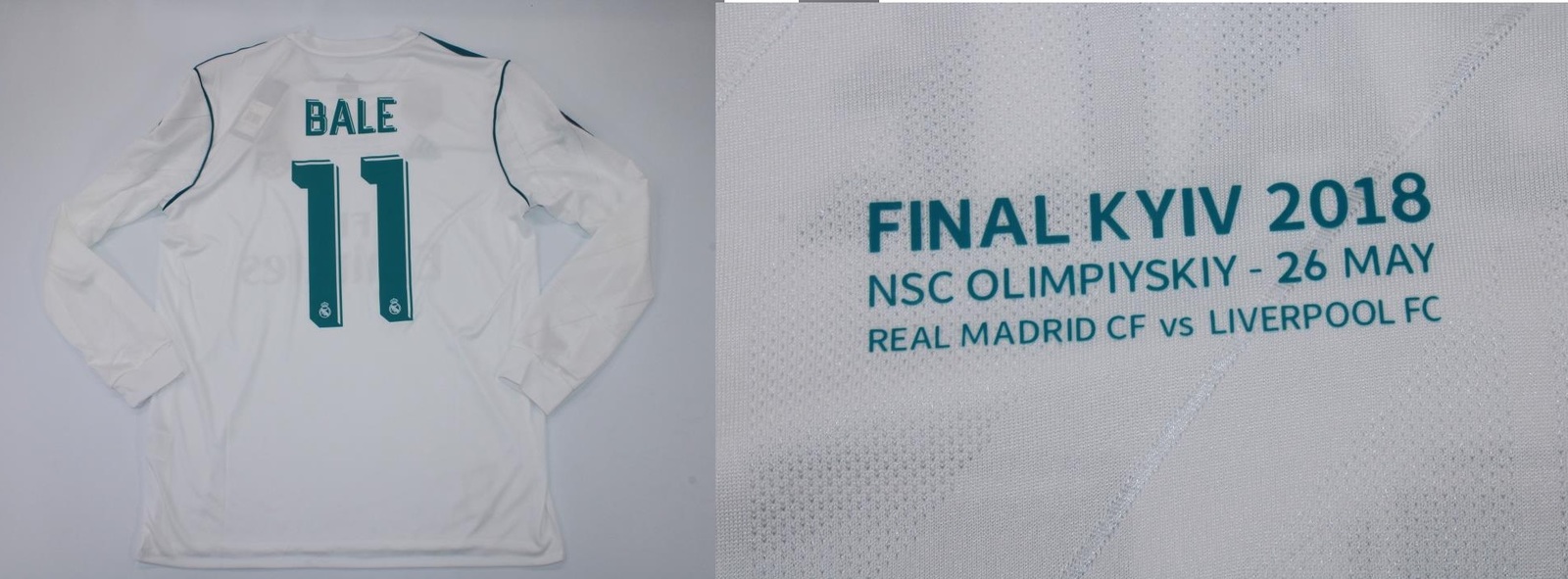 Real madrid jersey 2017 2018 shirt bale champions league final model long sleeve