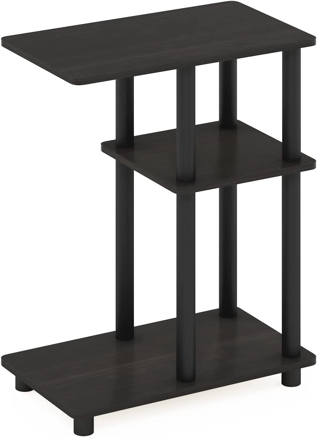 Furinno Turn-N-Tube C-Shape Sofa Side Table, Espresso/Black - $31.99