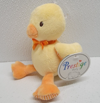 Prestige Baby Stuffed Duck Plush Yellow &amp; Orange Gingham - New with Tag! - £15.78 GBP