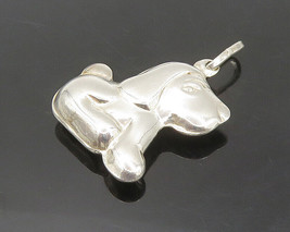 925 Sterling Silver - Vintage Shiny Hollow Sitting Dog Pendant - PT13829 - £26.03 GBP