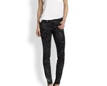 7 for all mankind Skinny Black w/Silver Foil/Crinkle Jeans Reg $179 Size... - $61.38