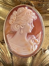 Vintage Cameo 14K Gold Pendant Brooch 4 Grams - £237.40 GBP