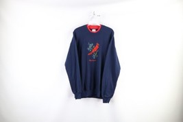Vtg 90s Streetwear Womens XL Faded Spell Out Michigan Cardinal Bird Sweatshirt - £32.11 GBP