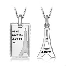 Personalized Engraved Eiffel Tower Necklaces for 2 - £49.71 GBP