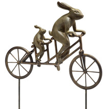 Tandem Bicycle Bunnies Garden Statue Indoor Outdoor - £261.14 GBP