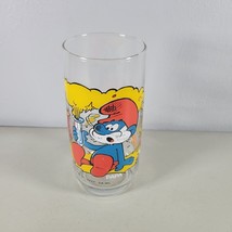 Papa Smurf Glass Tumbler Wallace Berrie Co 6&quot; 1982 - £9.02 GBP