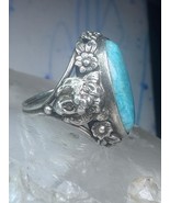 Art Deco Edwardian tiger ring Amazonite floral flowers sterling silver s... - $4,751.70 MXN