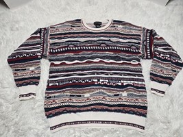 Vintage Conte Di Milano L Sweater VTG 3D Chunky Knit 90s Textured Cosby Coogi 3D - £33.33 GBP