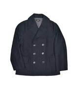 APC Pea Coat Mens M Navy Double Breasted Deck Jacket 100% Cotton Lined - £95.08 GBP