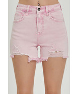 RISEN High Rise Distressed Denim Shorts - $69.60 CAD