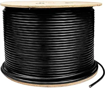 1000&#39; Black Cat6 Utp 24Awg Cable With Pvc Jacket, Cm Rated (Cat6U-1000Bk) - $396.99