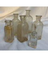 6 Antique Square Medicine Bottles - £10.39 GBP