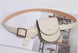 HATCYGGO Fashion Serpentine Leather Waist Bag Women Fanny Pack Vintage Female De - £17.98 GBP