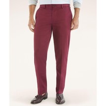 Brooks Brothers Red Label Chino Pants Burgundy Flat Fronts Strait Cut Si... - $462.49 MXN