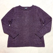 Eddie Bauer Women&#39;s Lambs Wool Blend Cable Knit Sweater - Size Large - £19.51 GBP