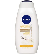 NIVEA Vanilla and Sweet Cream Pampering Body Wash with Nourishing Serum,... - £18.33 GBP