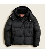 J.Crew Sz XXL Womens Flurry Short Puffer Jacket Black Hooded Primaloft C... - $1,909.83 MXN