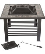 Fire Pit Set, Wood Burning Pit - Includes Screen, Cover and Log Poker -,... - £161.25 GBP