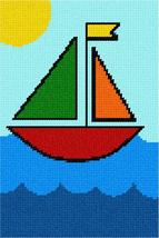 Pepita needlepoint canvas: Sailboat, 6&quot; x 9&quot; - $50.00+