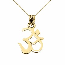 10k Solid Yellow Gold OHM (OM) Ganesh Pendant Necklace - £84.97 GBP+