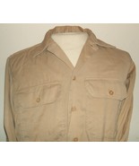 US Army &amp; Navy WWII-1950s cotton khaki service shirt SMALL-MEDIUM w pain... - $25.00