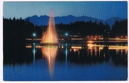 Postcard Stanley Park Fountain Lost Lagoon Vancouver BC - £2.32 GBP